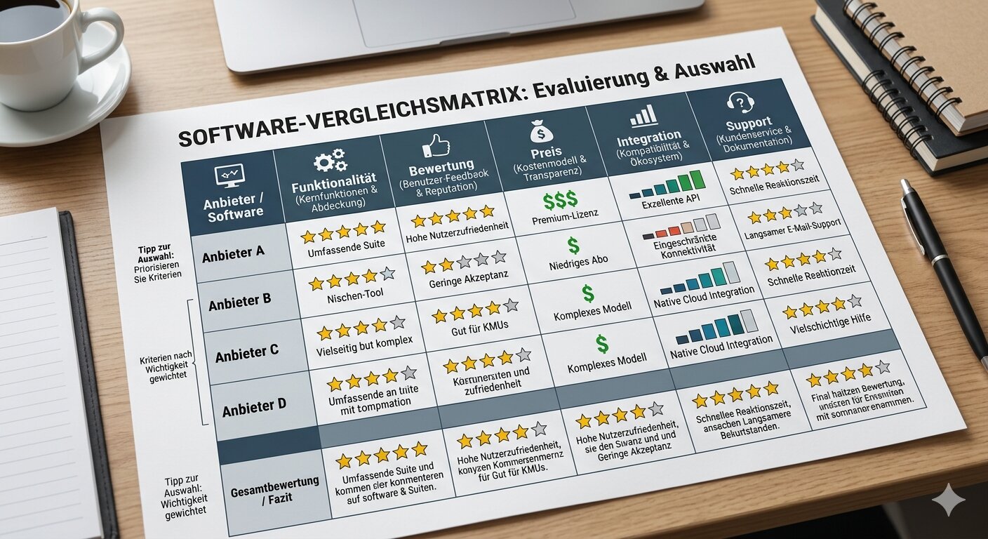 ESG-Softwaremarkt: Vergleichsmatrix mit Evaluierungskriterien für Nachhaltigkeitstools