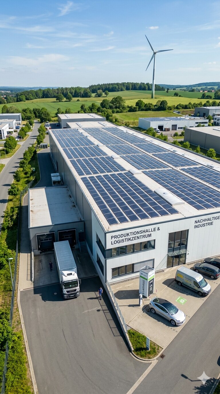 Dekarbonisierung Dekarbonisierungs-Roadmap mit Maßnahmen, Zeitrahmen und Reduktionspotenzial; KI-generiert