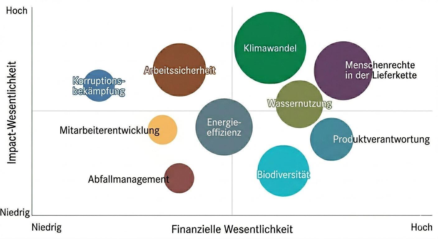 Doppelte Wesentlichkeitsmatrix: finanzielle und Impact-Wesentlichkeit von ESG-Themen