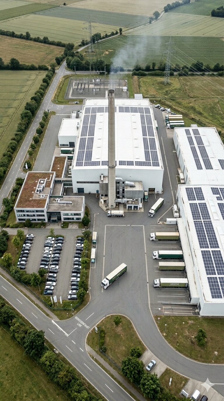 Scope 1-2-3 Scope-1-, Scope-2- und Scope-3-Verteilung eines typischen produzierenden Unternehmens